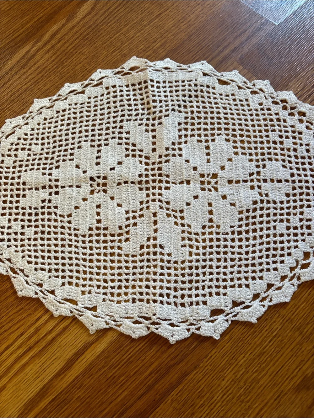 Handcrafted Crochet Table Doily - Cream Accent